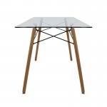 Mesa Oslo cristal rectangular nogal